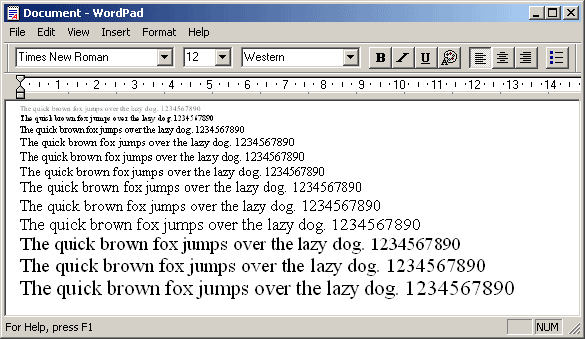 Sample text rendered by Windows font rasterizer