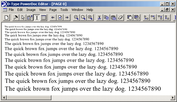 Sample text rendered by D-Type