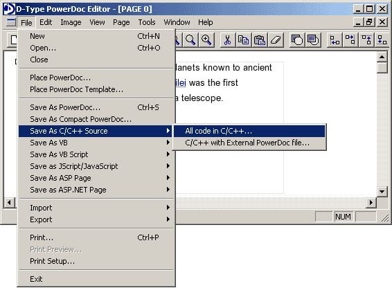 Save As C/C++ Source